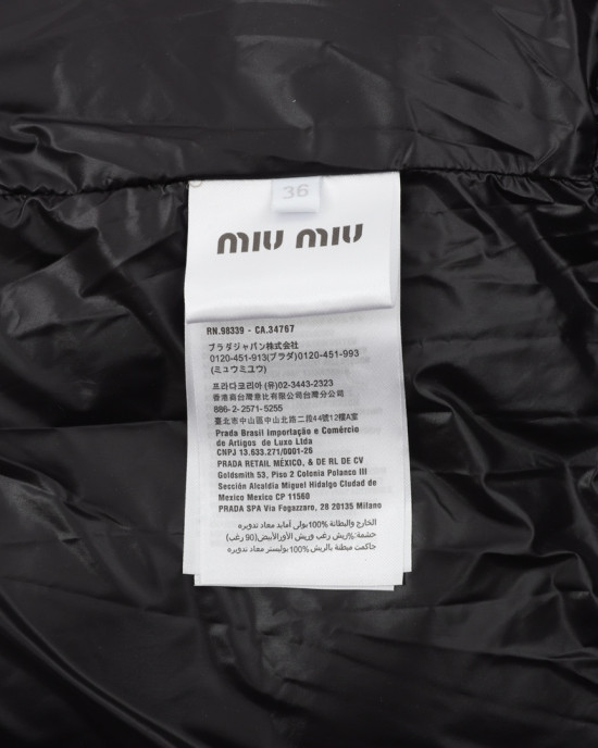 MIU MI* 23FW plaid bread short down jacket