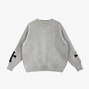 Chrom* Hearts Leather Cross Patch Cashmere Sweater