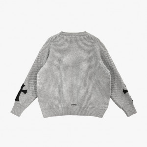 Chrom* Hearts Leather Cross Patch Cashmere Sweater