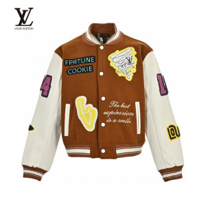 Louis Vuitto* 23FW Embroidered Alphabet Micro Logo Baseball Jacket