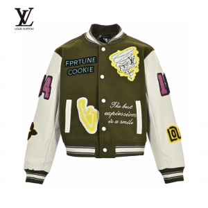 Louis Vuitto* 23FW Embroidered Alphabet Micro Logo Baseball Jacket