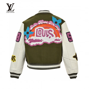 Louis Vuitto* 23FW Embroidered Alphabet Micro Logo Baseball Jacket