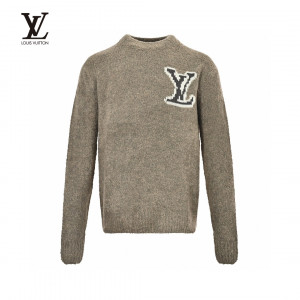 Louis Vuitto* 22FW Jacquard Big Logo Round Neck Sweater