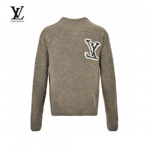 Louis Vuitto* 22FW Jacquard Big Logo Round Neck Sweater