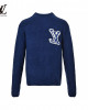 Louis Vuitto* 22FW Jacquard Big Logo Round Neck Sweater