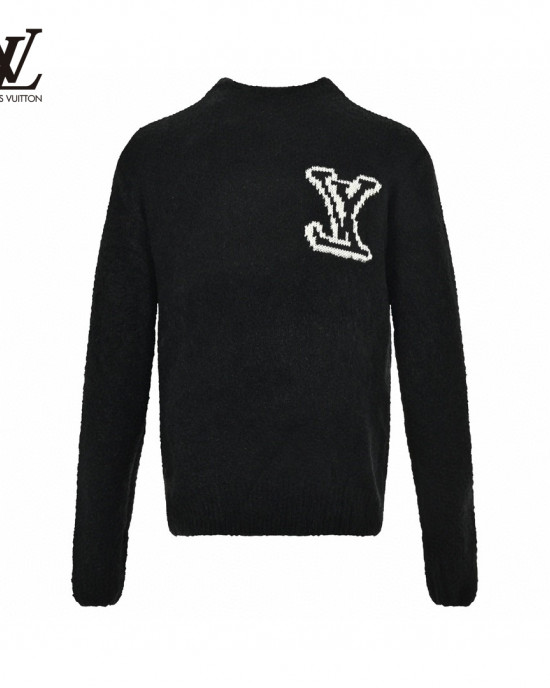 Louis Vuitto* 22FW Jacquard Big Logo Round Neck Sweater