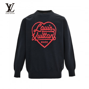 Louis Vuitto* 23Fw Heart Jacquard Round Neck Sweater