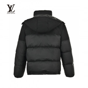 Louis Vuitto* 23Fw Dark Pattern Embossed Patchwork Down Jacket