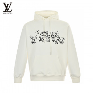 Louis Vuitto* 23Fw Blurred Lettering Hooded Sweatshirt