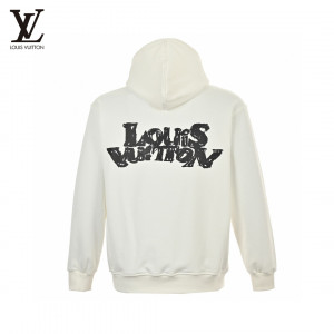 Louis Vuitto* 23Fw Blurred Lettering Hooded Sweatshirt