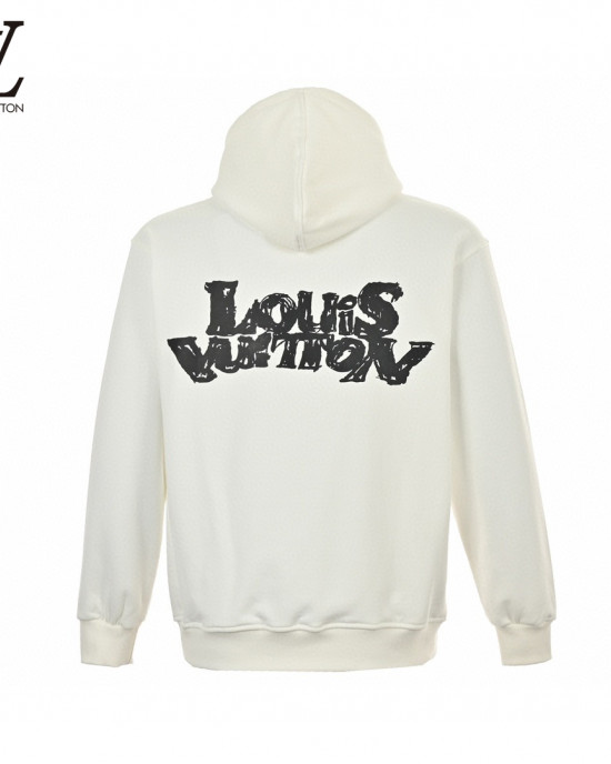 Louis Vuitto* 23Fw Blurred Lettering Hooded Sweatshirt