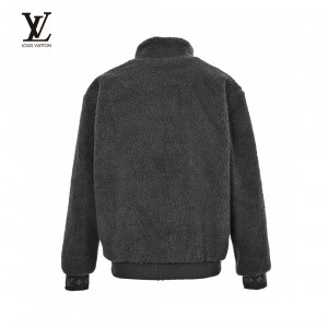 Louis Vuitto* 23FW Leather Logo Teddy Coat