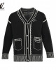 Louis Vuitto 23Fw Two-dimensional Sketch Cardigan Sweater