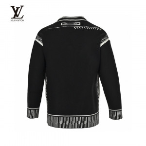 Louis Vuitto 23Fw Two-dimensional Sketch Cardigan Sweater