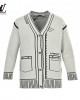 Louis Vuitto 23Fw Two-dimensional Sketch Cardigan Sweater